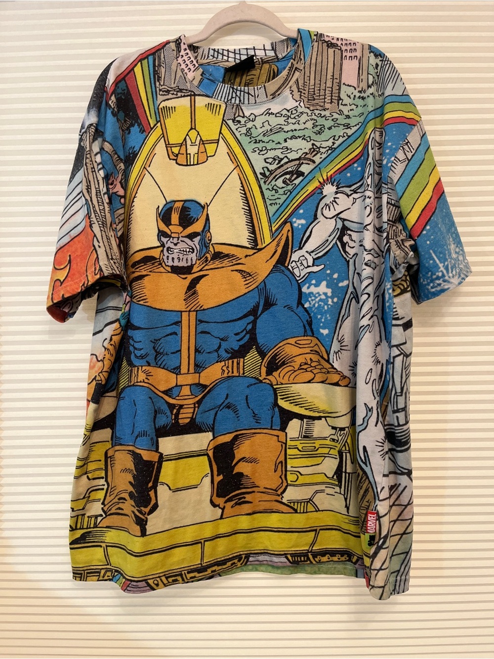 Men’s Marvel and Teddy Fresh, Thanos Comic Panel Tee - Size XL